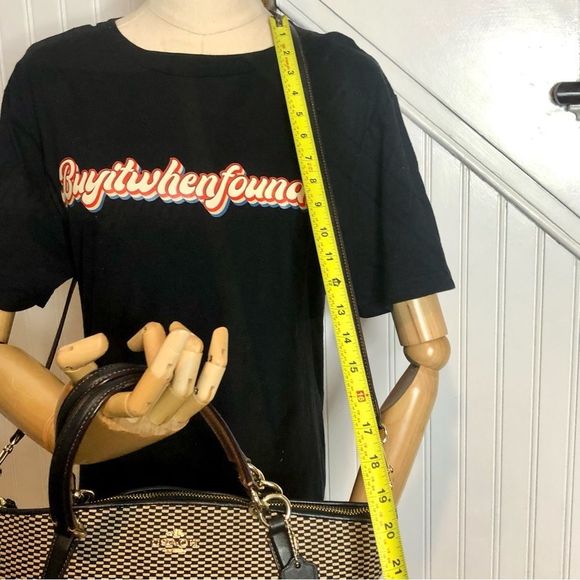 COACH Legacy Black White Jacquard and Leather Color Block Shoulder Bag - Picture 8 of 17